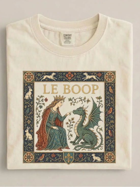 Comfort Colors Tops - Comfort Colors LE BOOP Medieval Dragon Fantasy Tee Princess & Dragon Artwork Tee